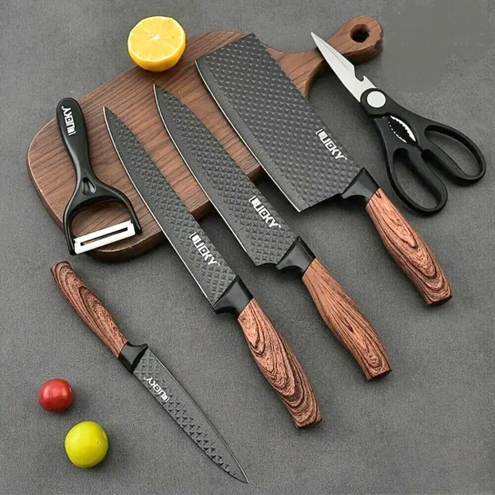 6 Piece Stainless Steel Nonstick Chef Knife Set by Lebenlang